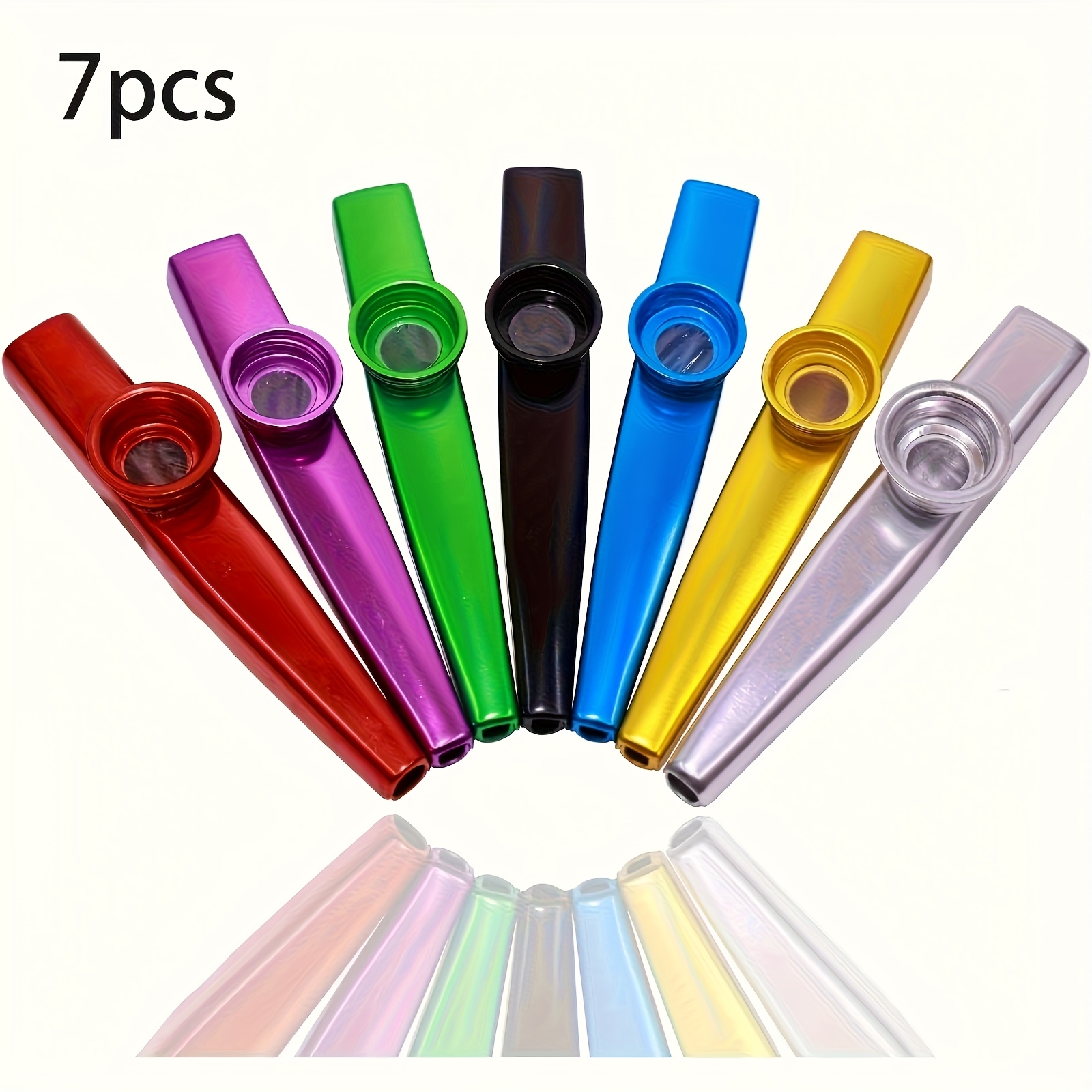 Musical Instrument Note - 7 Stück Metall-Kazoos, schlichtes Design, leicht,