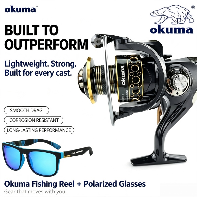Ocean Drum Wave - OKUMA-Spinnrolle, ultraleichte Metall-Angelrolle, Angelwerkzeug, Angelrad, maximale
